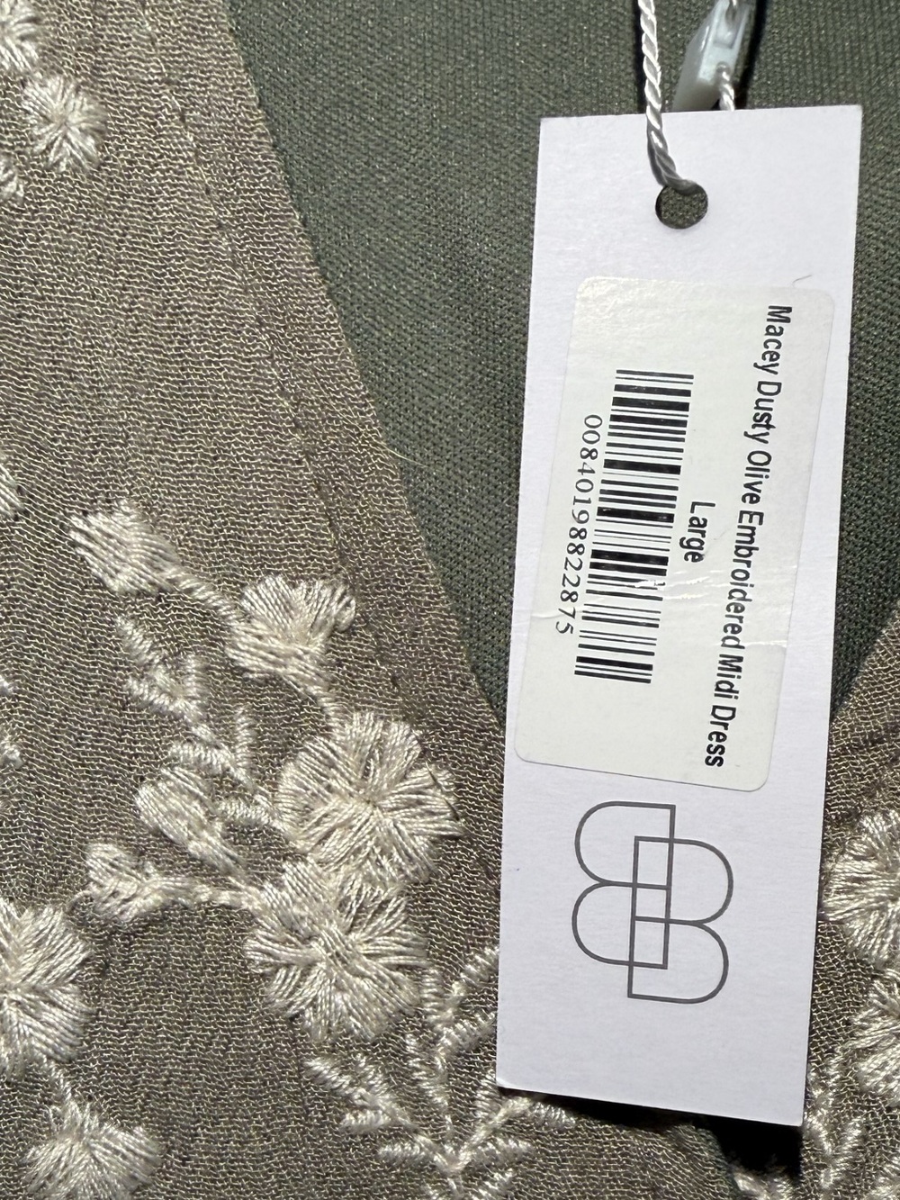 Baltic Born Olive Green Embroidered Wrap Maxi Dress - Picture 4 of 4